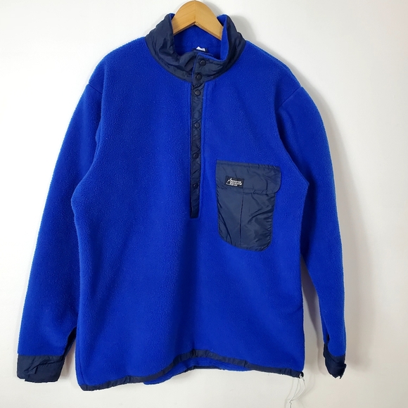 Vintage MEC Snap Button Polartech Fleece Deep Blue - Picture 2 of 9